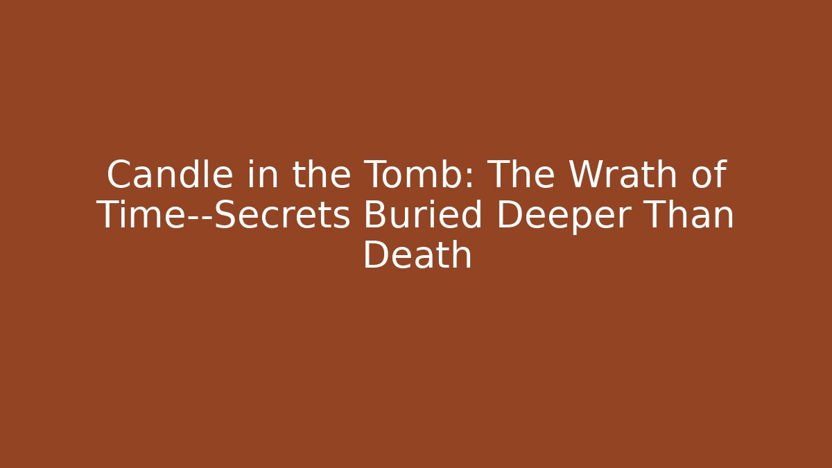 Candle in the Tomb: The Wrath of Time—Secrets Buried Deeper Than Death