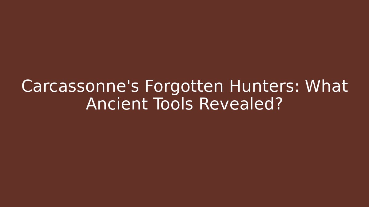 Carcassonne's Forgotten Hunters: What Ancient Tools Revealed?