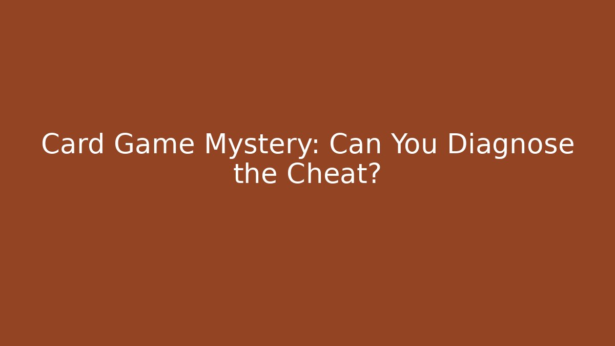 Card Game Mystery: Can You Diagnose the Cheat?