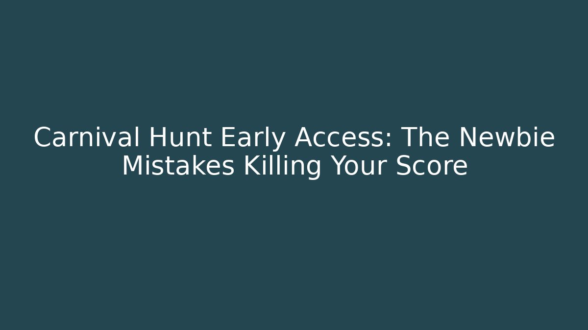 Carnival Hunt Early Access: The Newbie Mistakes Killing Your Score