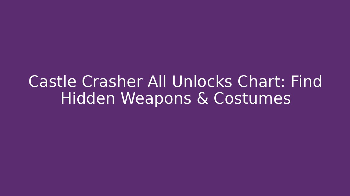 Castle Crasher All Unlocks Chart: Find Hidden Weapons & Costumes