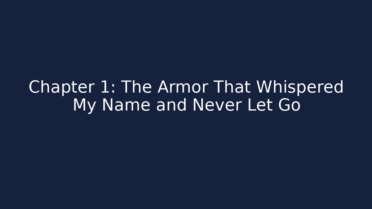 Chapter 1: The Armor That Whispered My Name and Never Let Go