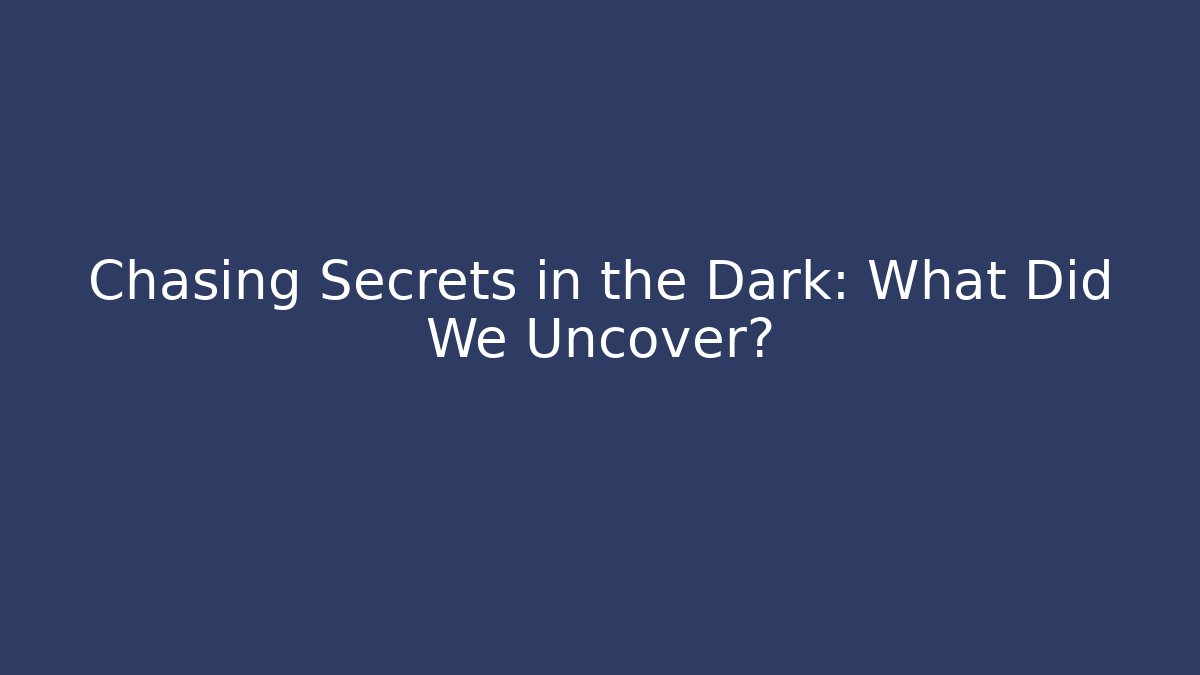 Chasing Secrets in the Dark: What Did We Uncover?