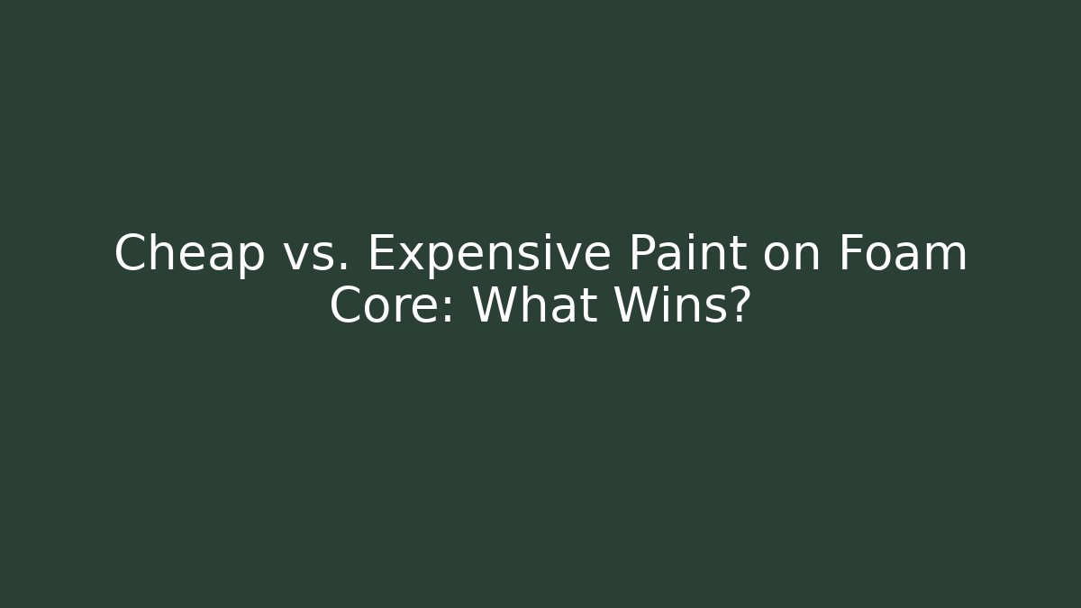 Cheap vs. Expensive Paint on Foam Core: What Wins? - Felix Cat Insurance