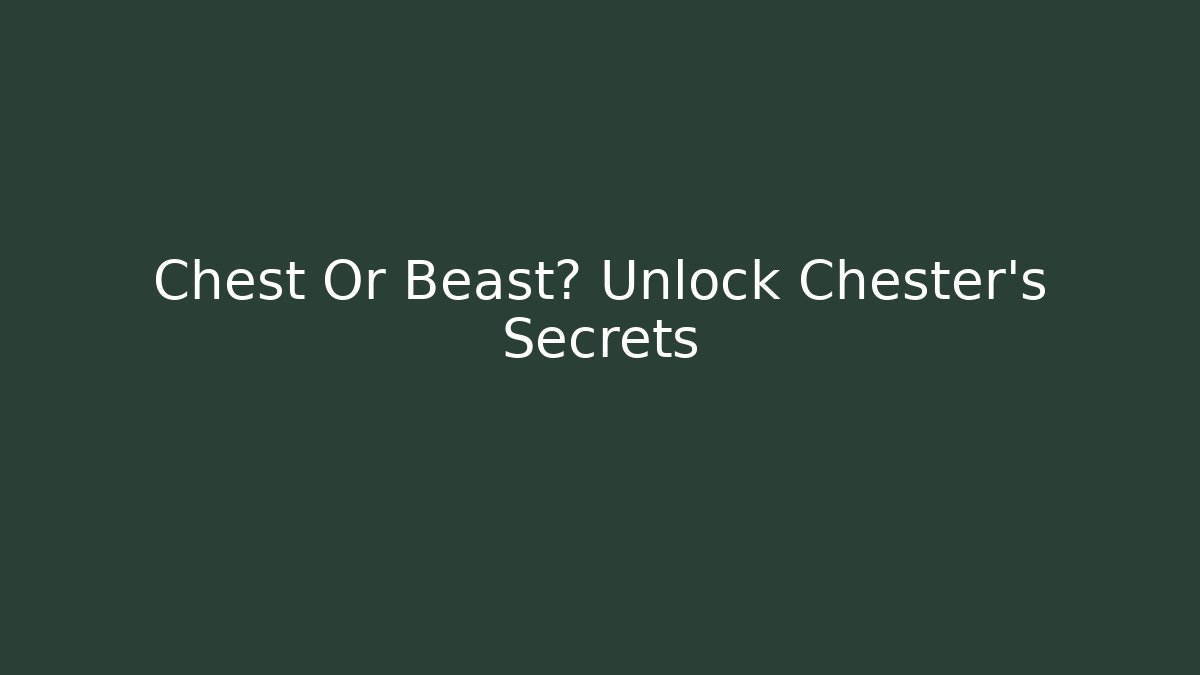 Chest Or Beast? Unlock Chester's Secrets - Felix Cat Insurance