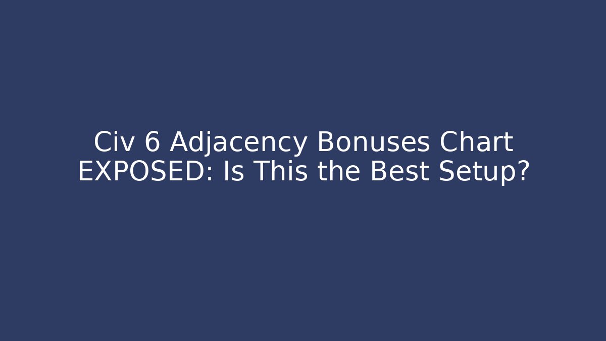 Civ 6 Adjacency Bonuses Chart EXPOSED: Is This the Best Setup?