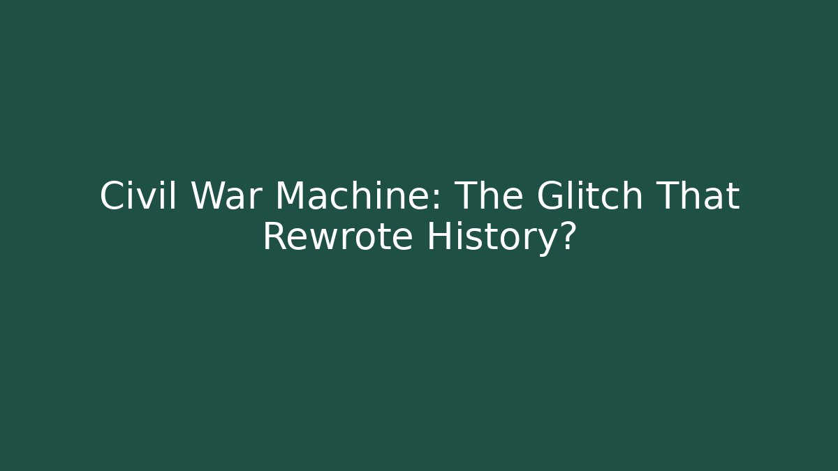 Civil War Machine: The Glitch That Rewrote History?
