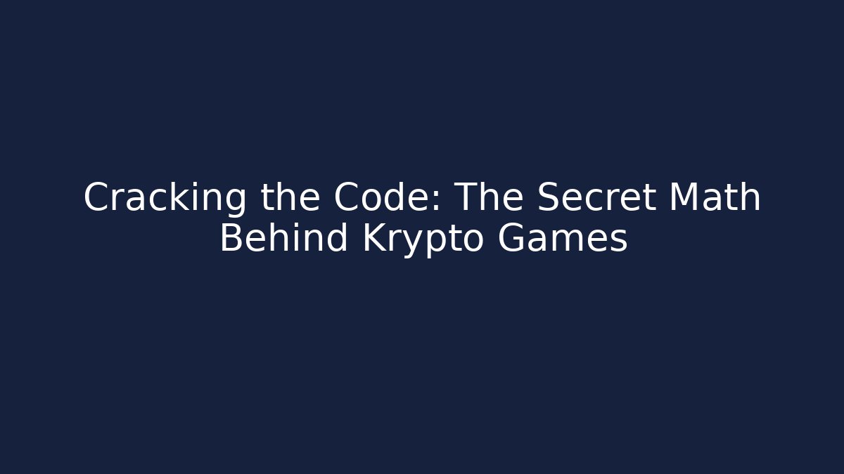 Cracking the Code: The Secret Math Behind Krypto Games - Felix Cat Insurance
