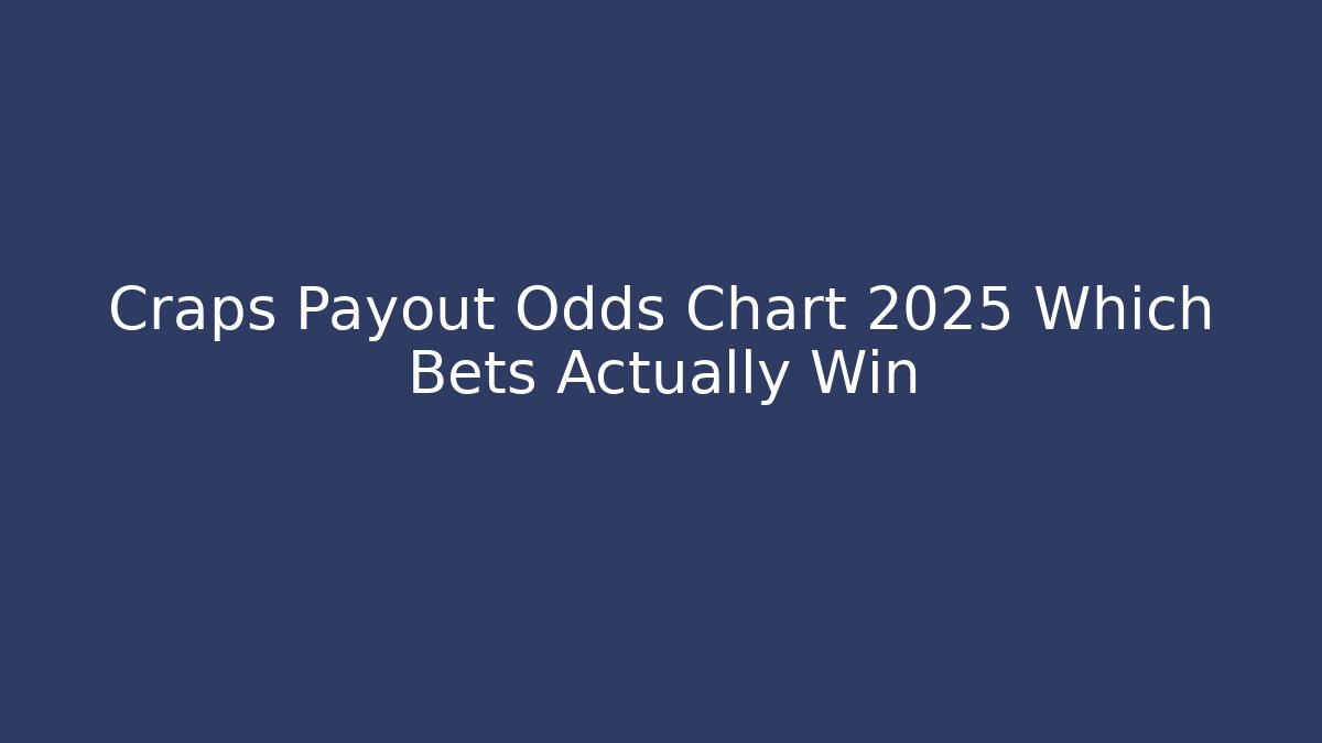 Craps Payout Odds Chart 2025 Which Bets Actually Win