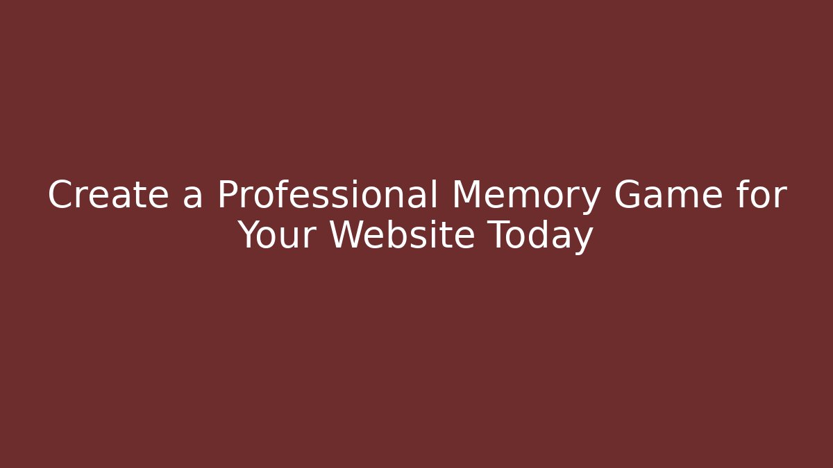 Create a Professional Memory Game for Your Website Today - Felix Cat Insurance