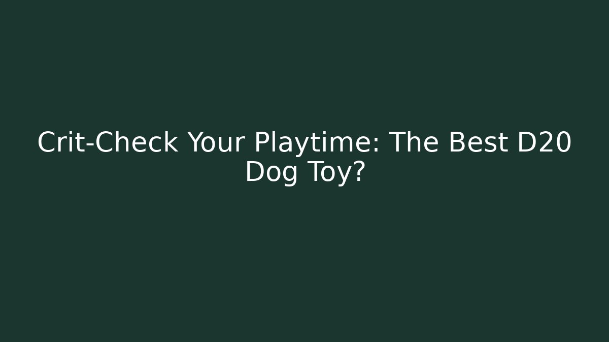 Crit-Check Your Playtime: The Best D20 Dog Toy? - Felix Cat Insurance