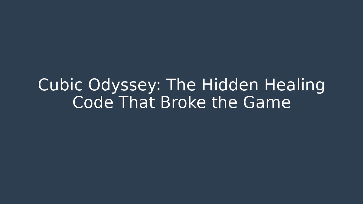 Cubic Odyssey: The Hidden Healing Code That Broke the Game