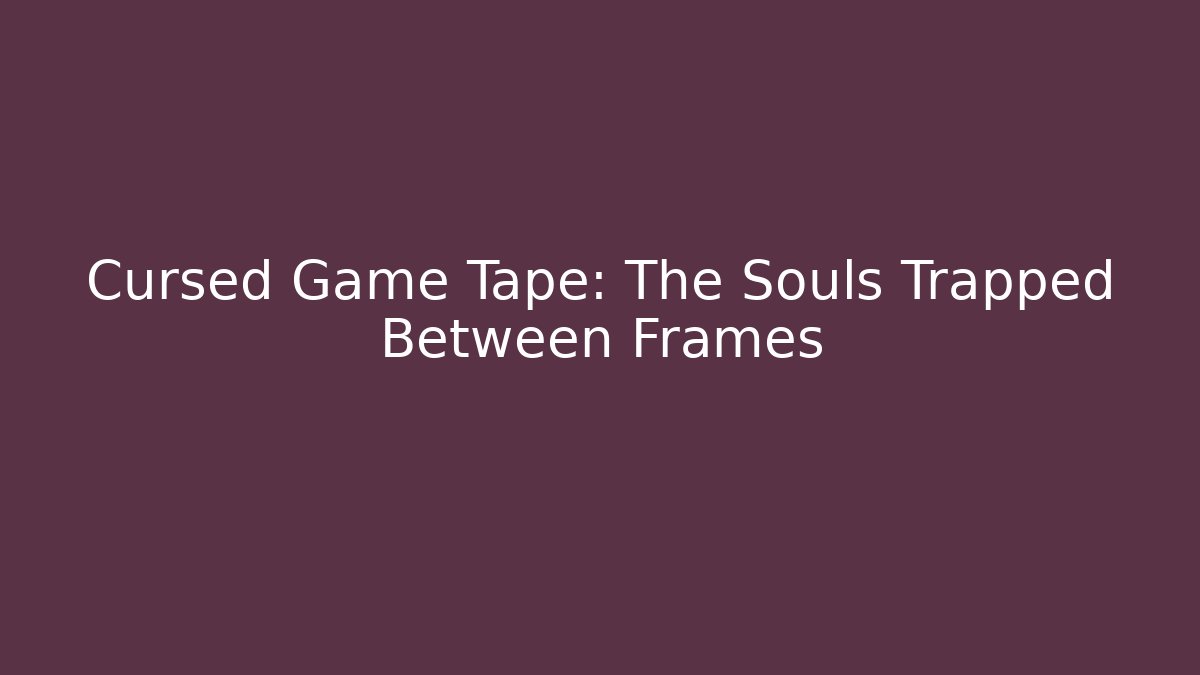 Cursed Game Tape: The Souls Trapped Between Frames