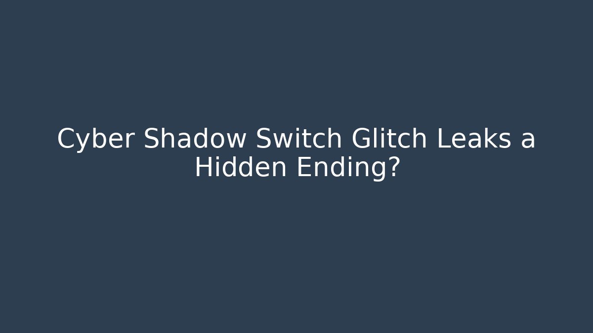 Cyber Shadow Switch Glitch Leaks a Hidden Ending? - Felix Cat Insurance