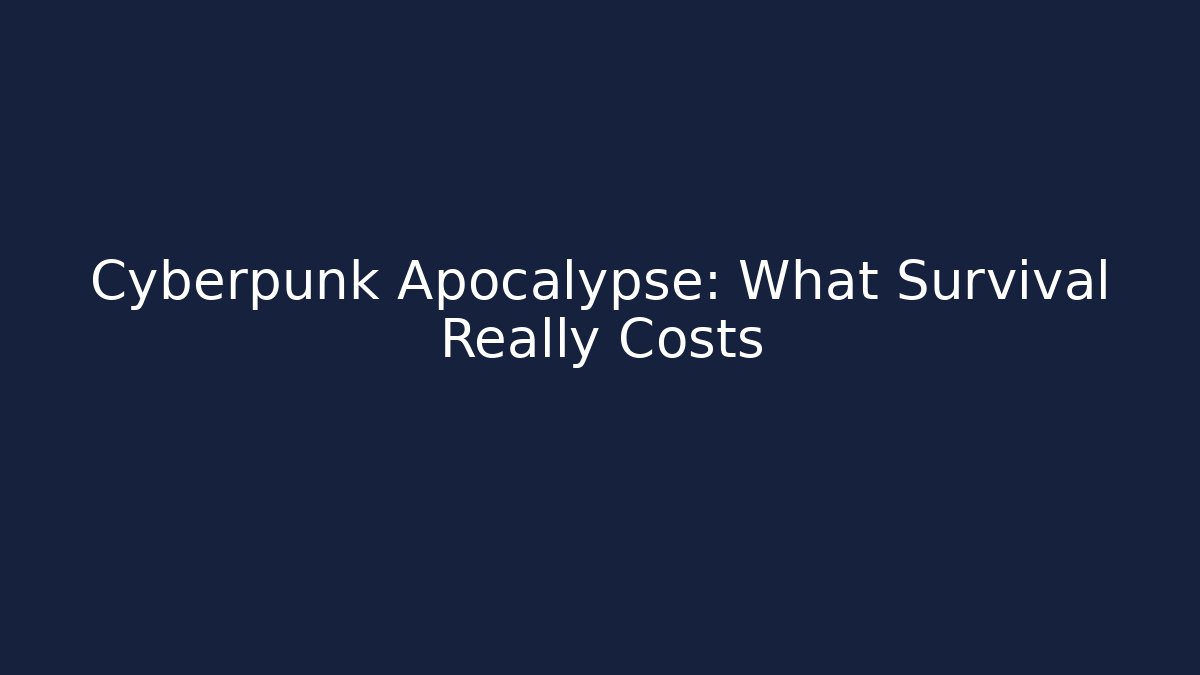 Cyberpunk Apocalypse: What Survival Really Costs
