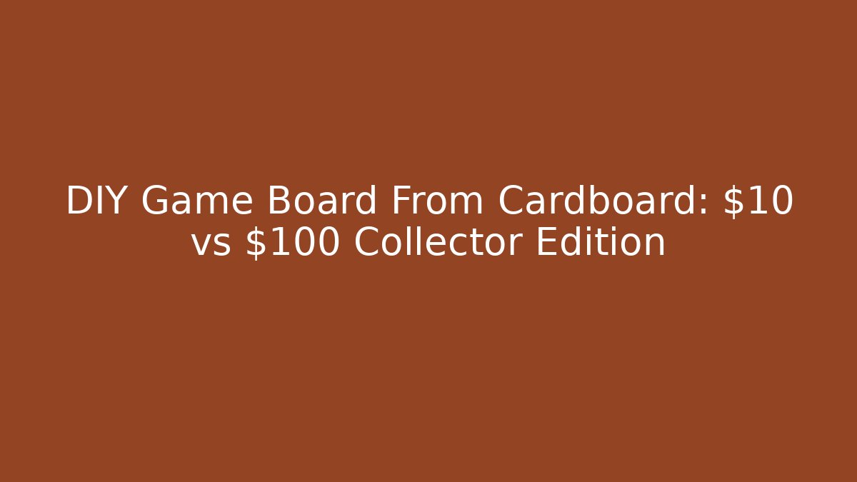 DIY Game Board From Cardboard: $10 vs $100 Collector Edition