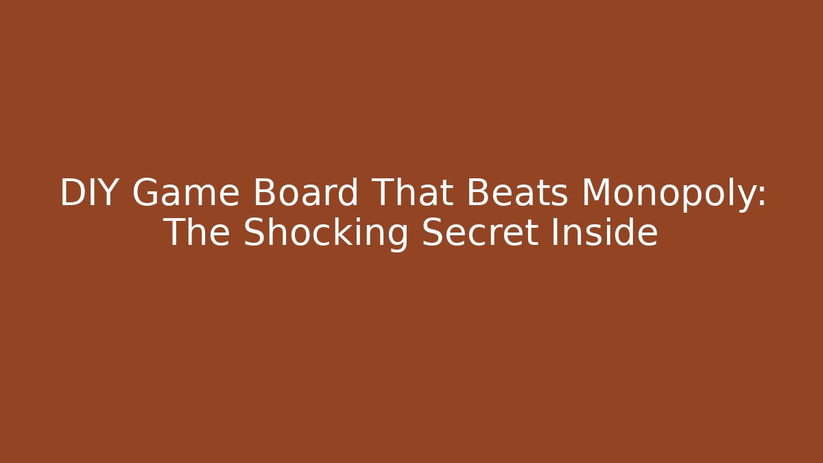 DIY Game Board That Beats Monopoly: The Shocking Secret Inside