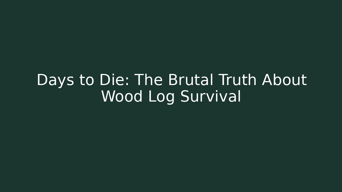 Days to Die: The Brutal Truth About Wood Log Survival