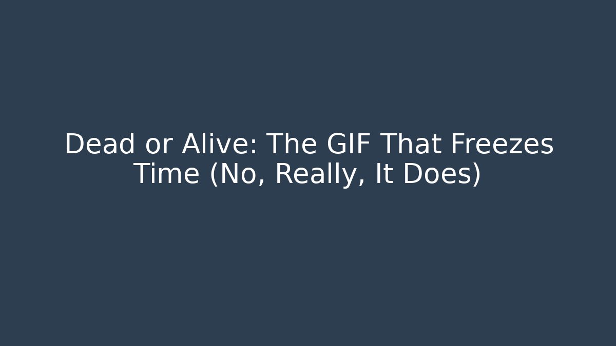 Dead or Alive: The GIF That Freezes Time (No, Really, It Does)