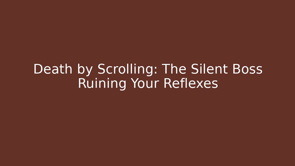 Death by Scrolling: The Silent Boss Ruining Your Reflexes