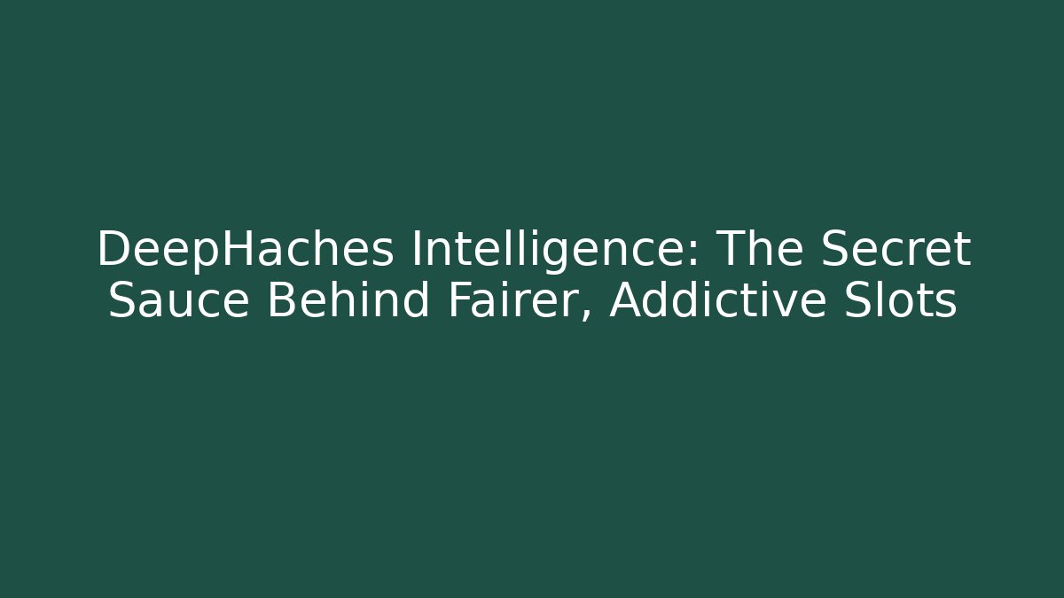 DeepHaches Intelligence: The Secret Sauce Behind Fairer, Addictive Slots