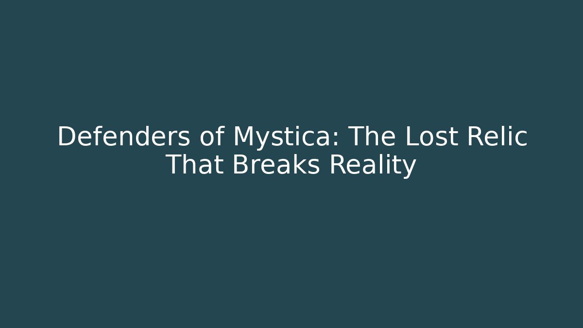 Defenders of Mystica: The Lost Relic That Breaks Reality
