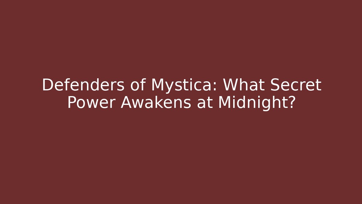 Defenders of Mystica: What Secret Power Awakens at Midnight?