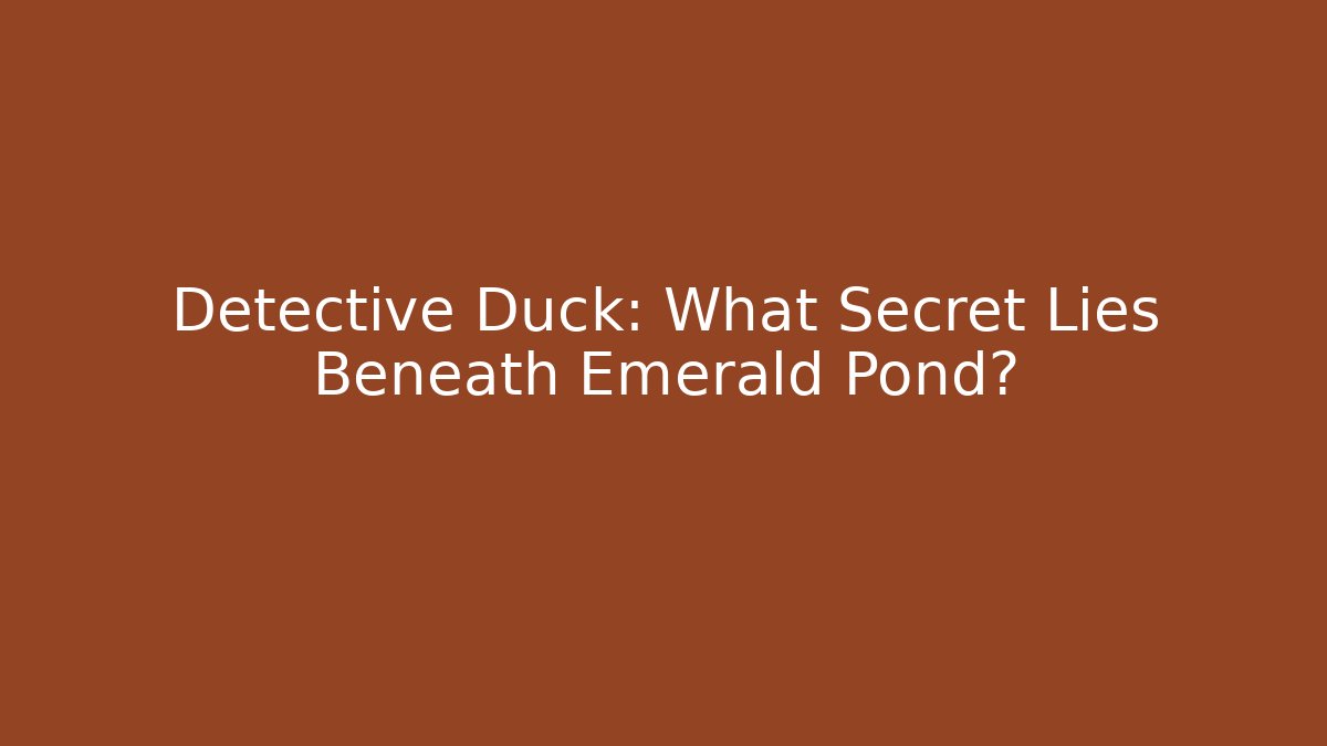 Detective Duck: What Secret Lies Beneath Emerald Pond?