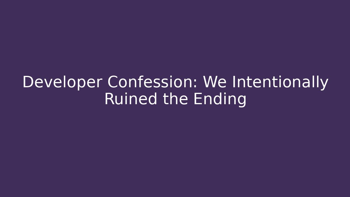 Developer Confession: We Intentionally Ruined the Ending - Felix Cat Insurance
