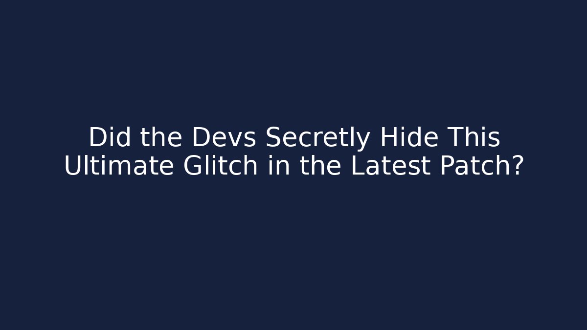 Did the Devs Secretly Hide This Ultimate Glitch in the Latest Patch? - Felix Cat Insurance