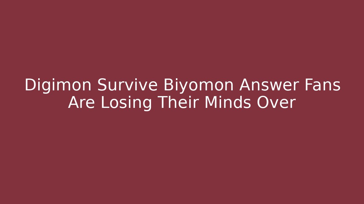 Digimon Survive Biyomon Answer Fans Are Losing Their Minds Over - Felix Cat Insurance