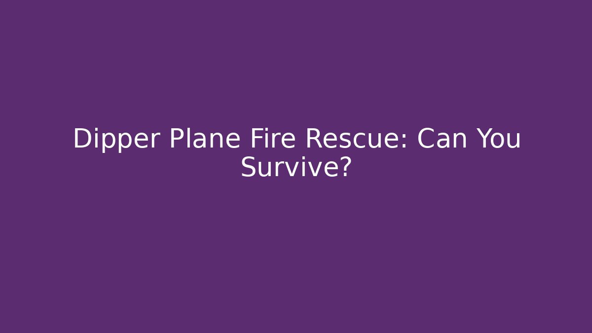 Dipper Plane Fire Rescue: Can You Survive?