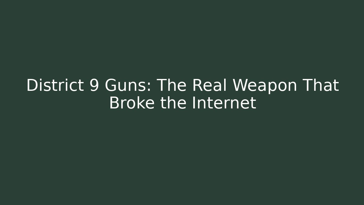 District 9 Guns: The Real Weapon That Broke the Internet