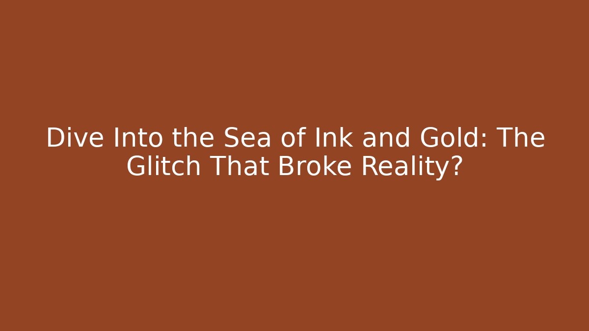 Dive Into the Sea of Ink and Gold: The Glitch That Broke Reality?