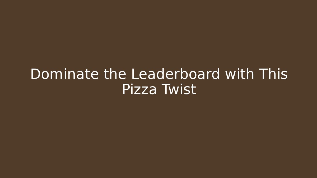 Dominate the Leaderboard with This Pizza Twist - Felix Cat Insurance
