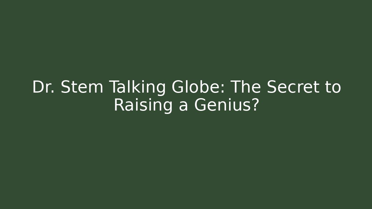 Dr. Stem Talking Globe: The Secret to Raising a Genius?