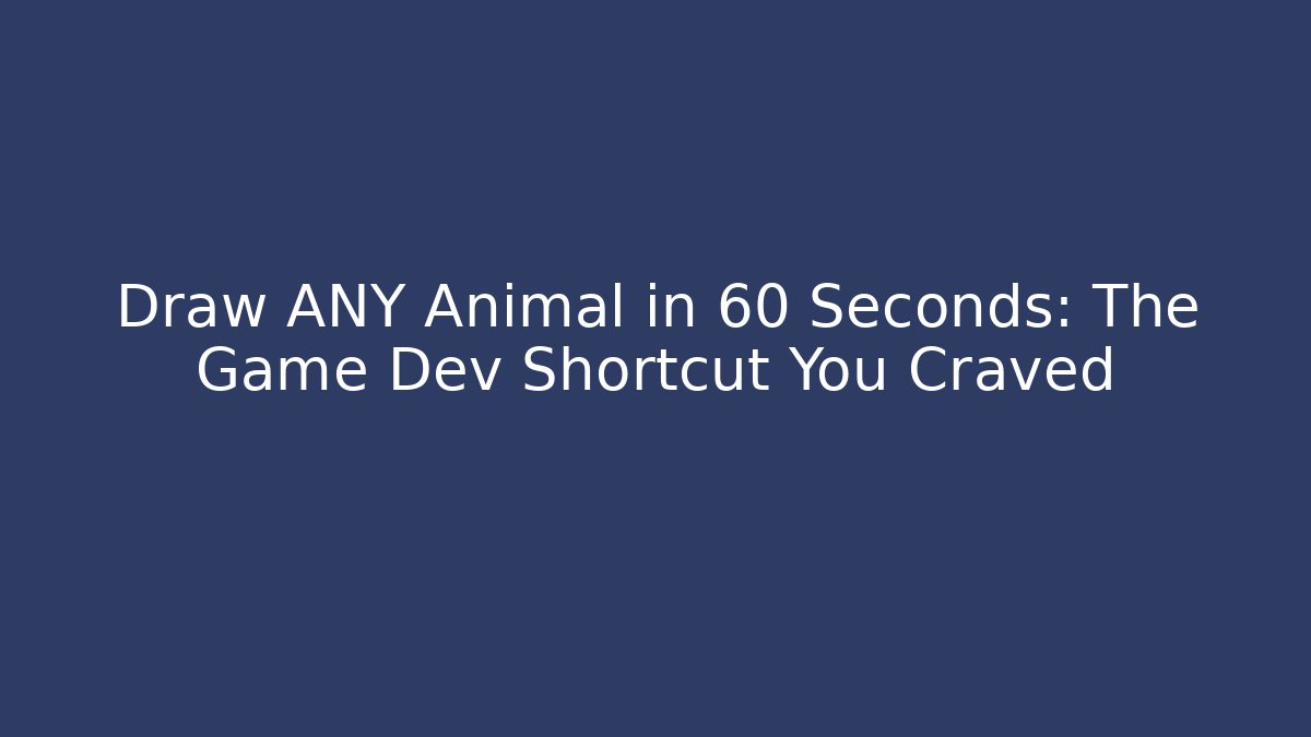 Draw ANY Animal in 60 Seconds: The Game Dev Shortcut You Craved