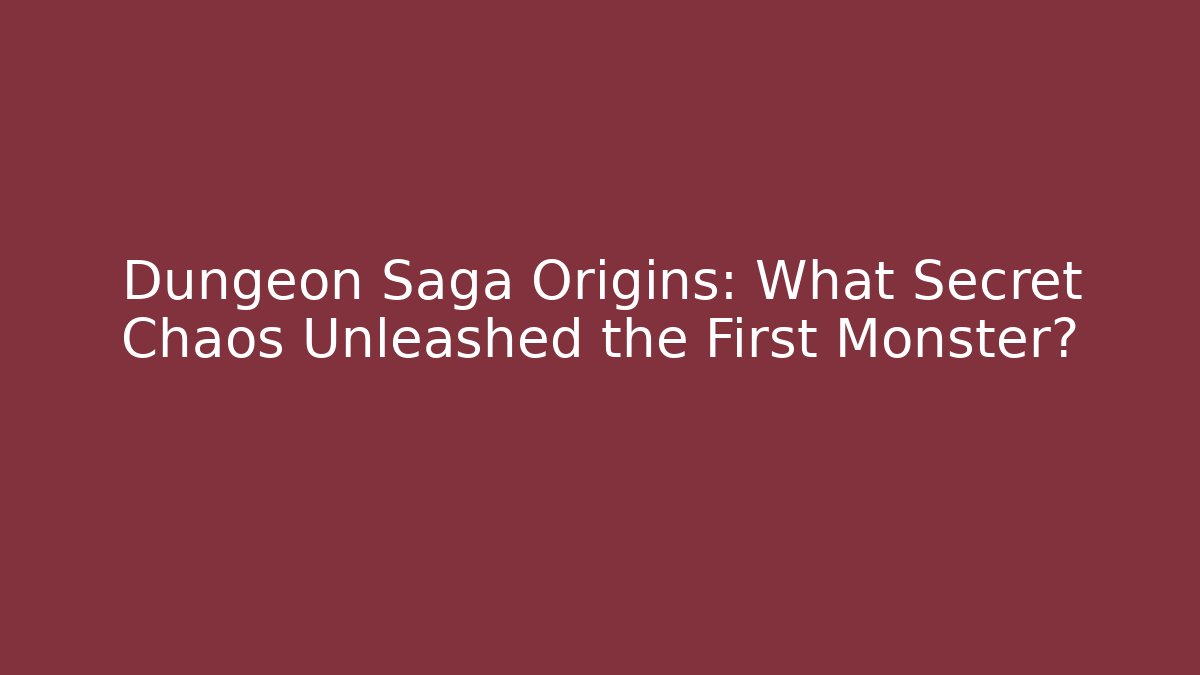 Dungeon Saga Origins: What Secret Chaos Unleashed the First Monster?