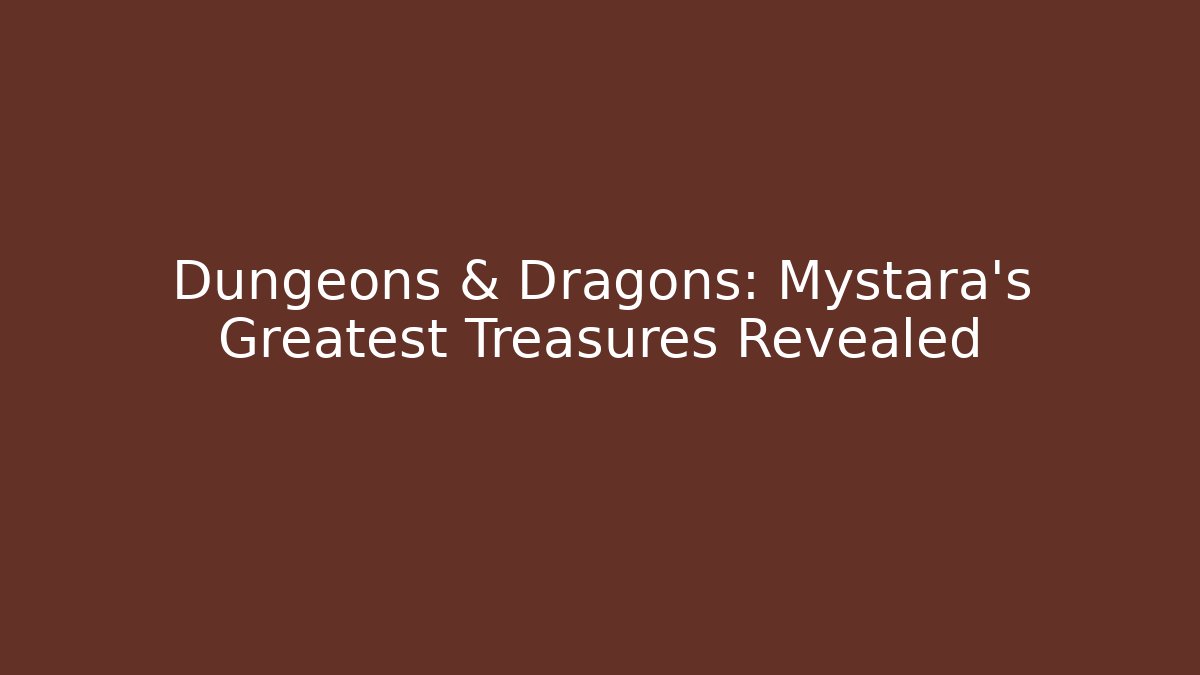 Dungeons & Dragons: Mystara's Greatest Treasures Revealed