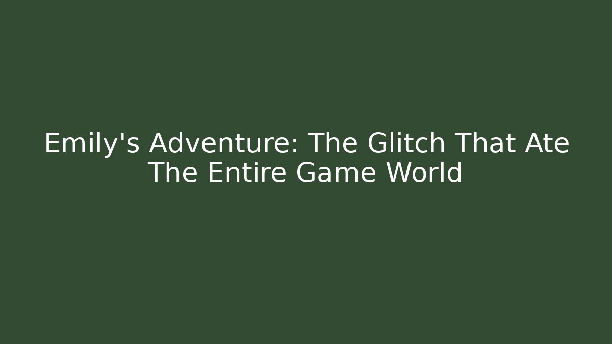 Emily's Adventure: The Glitch That Ate The Entire Game World