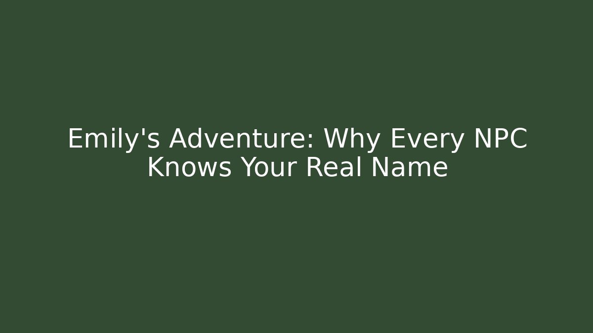Emily's Adventure: Why Every NPC Knows Your Real Name