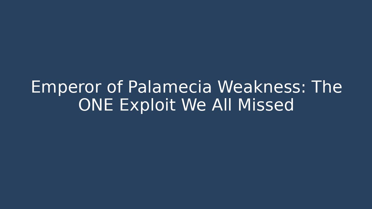 Emperor of Palamecia Weakness: The ONE Exploit We All Missed