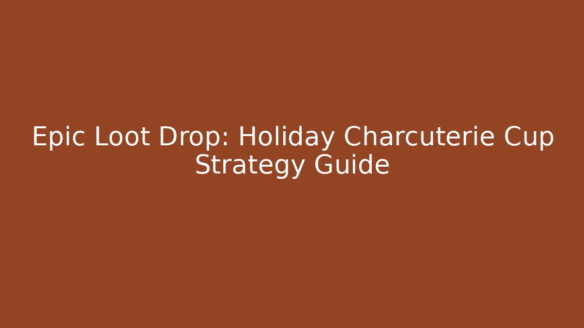 Epic Loot Drop: Holiday Charcuterie Cup Strategy Guide - Felix Cat Insurance