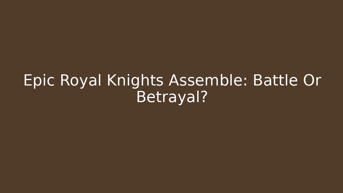 Epic Royal Knights Assemble: Battle Or Betrayal?