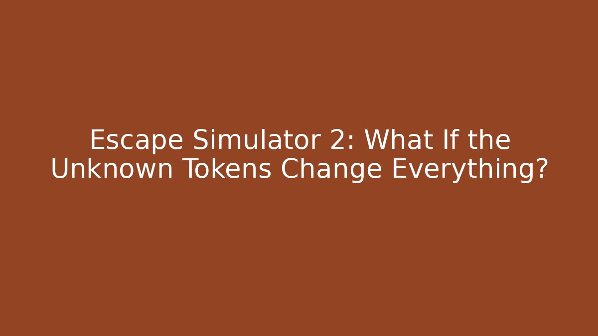 Escape Simulator 2: What If the Unknown Tokens Change Everything?