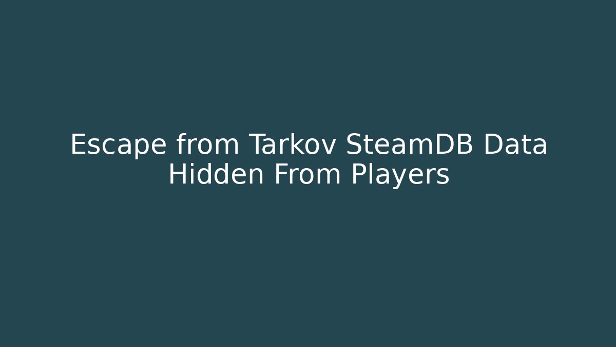 Escape from Tarkov SteamDB Data Hidden From Players