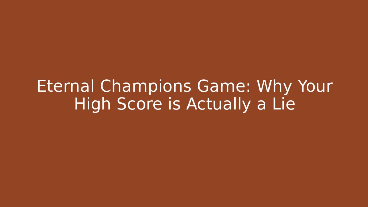 Eternal Champions Game: Why Your High Score is Actually a Lie