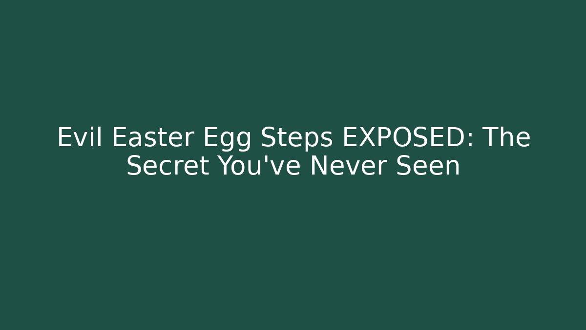 Evil Easter Egg Steps EXPOSED: The Secret You've Never Seen - Felix Cat Insurance
