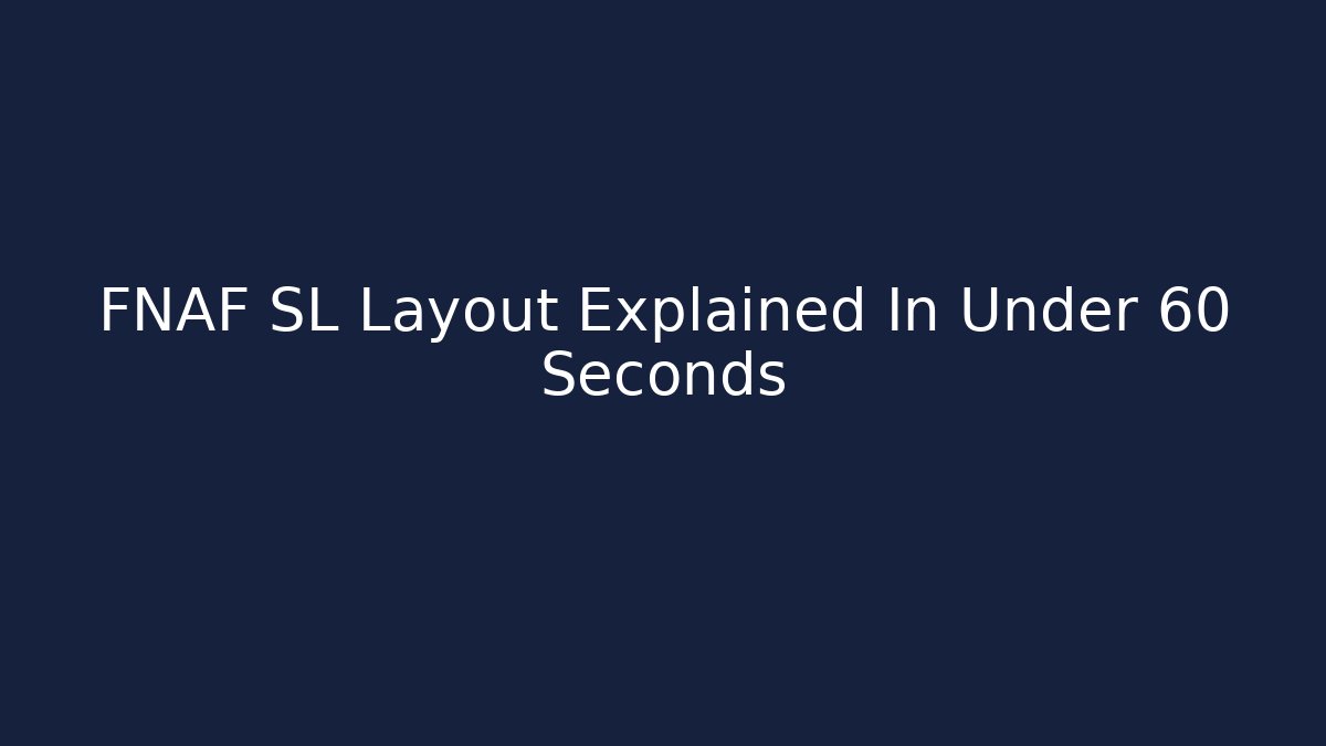 FNAF SL Layout Explained In Under 60 Seconds