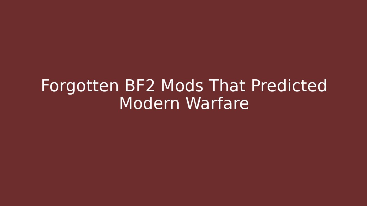 Forgotten BF2 Mods That Predicted Modern Warfare - Felix Cat Insurance